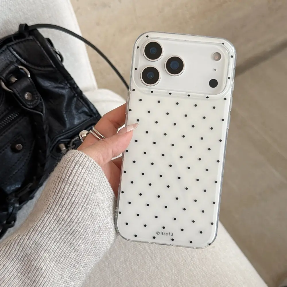 Minimalist Polka Dot Phone Case Casing Protective Cellphone Shell For iPhone 17 16 15 14 Pro Max Shock-Resistant Shockproof Stylish Protective Cover Accessories