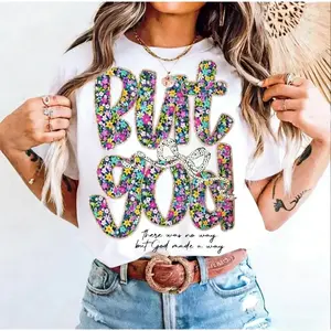 Divine Flowers Floral Womens TShirt 100 Cotton Classic Crew Neck Short Sleeve Christian Religious Top Comfortable Summer Unisex TShirt Jesus Appreciation Tee Gift