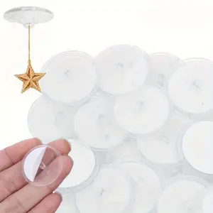 20pcs Strong Adhesive Transparent Ceiling Hooks - Easy Install, Seamless Decor & Storage Solution, Ideal for Parties, DIY Projects