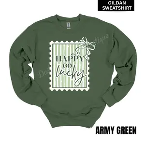 Happy Go Lucky Stamp Gildan Sweatshirt