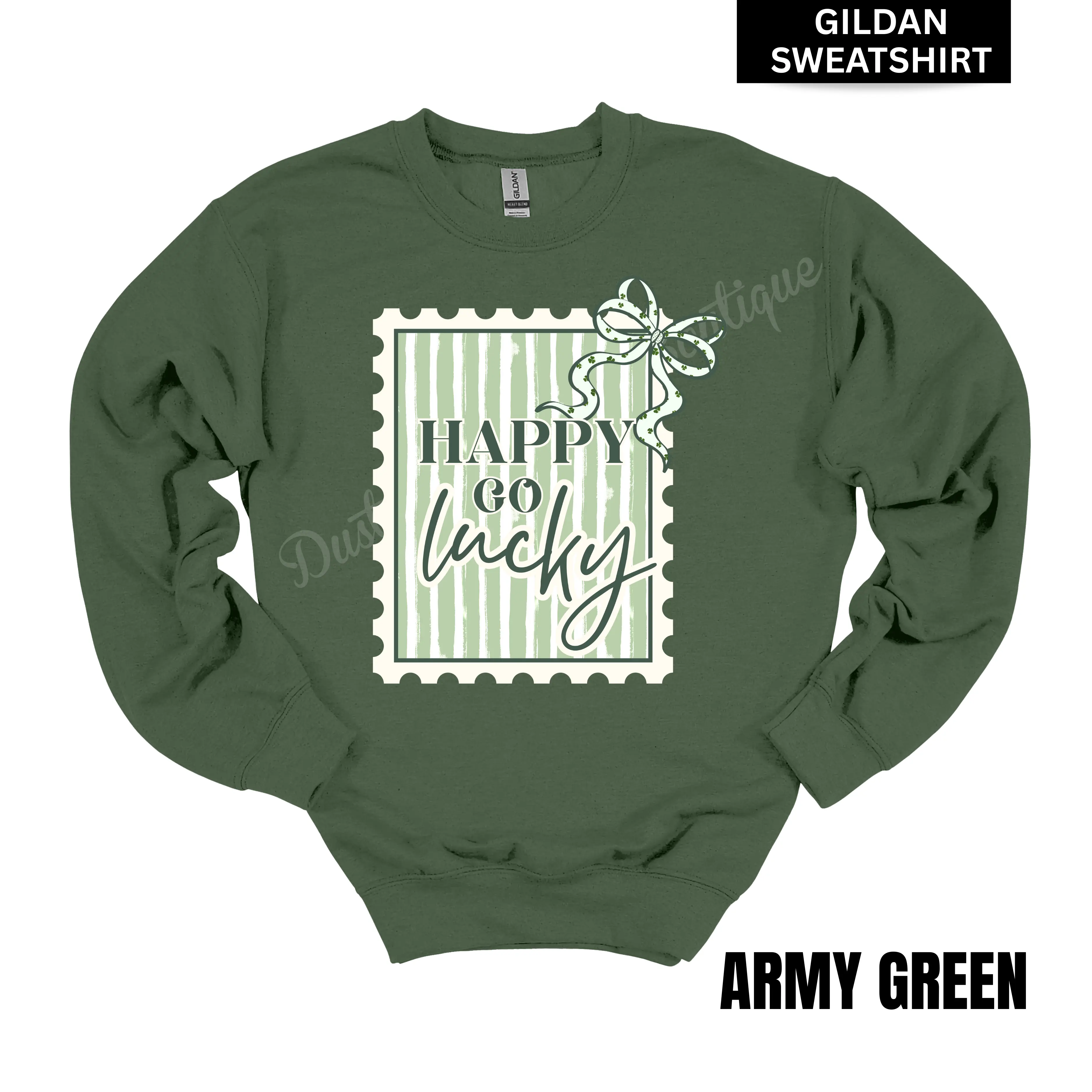 Happy Go Lucky Stamp Gildan Sweatshirt