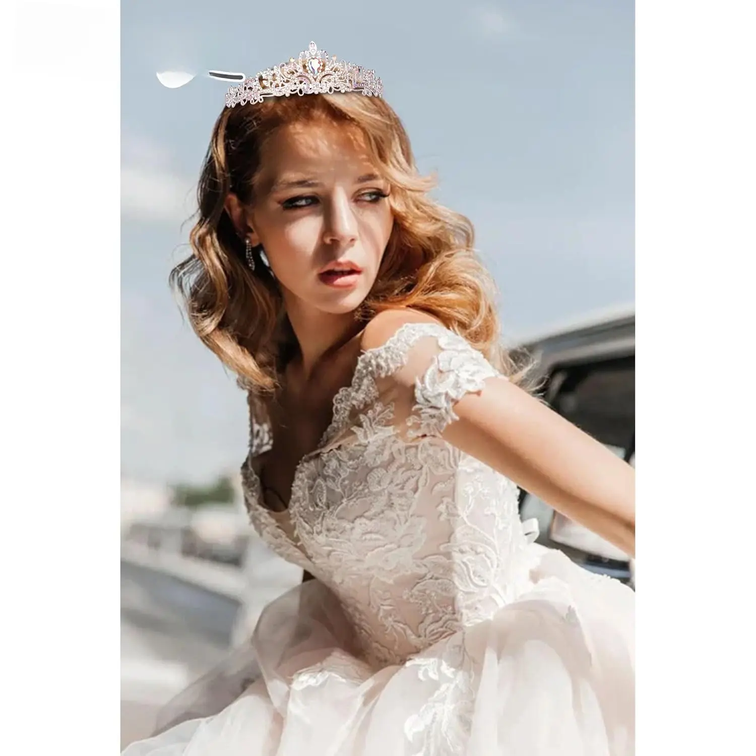 Tiara and Crown for Women,Jeweled Elegant AB Rhinestones Princess Tiara  Costume with Combs Bridal Wedding Prom Birthday Crown and Rapunzel Girls  Tiara gifts for women - TikTok Shop