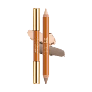 OUT OF OFFICE Dual-Ended Contour Stick - Highlight & Conceal for All Skin Tones #01 Bright Skin + Cement Gray