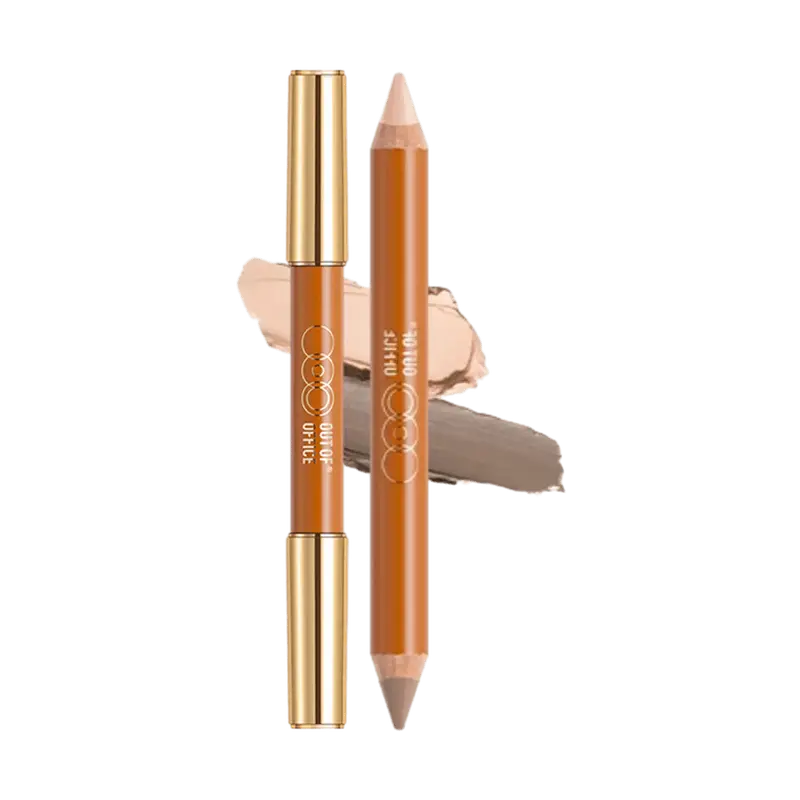 OUT OF OFFICE Dual-Ended Contour Stick - Highlight & Conceal for All Skin Tones #01 Bright Skin + Cement Gray