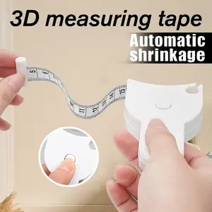 A portable stretchable body tape measure used for fitness, waist/hip/chest measurement, size tape measure, dual gauge self tightening body tape measure, dual gauge self tightening body tape measure, and portable stretchable and household body tape measure
