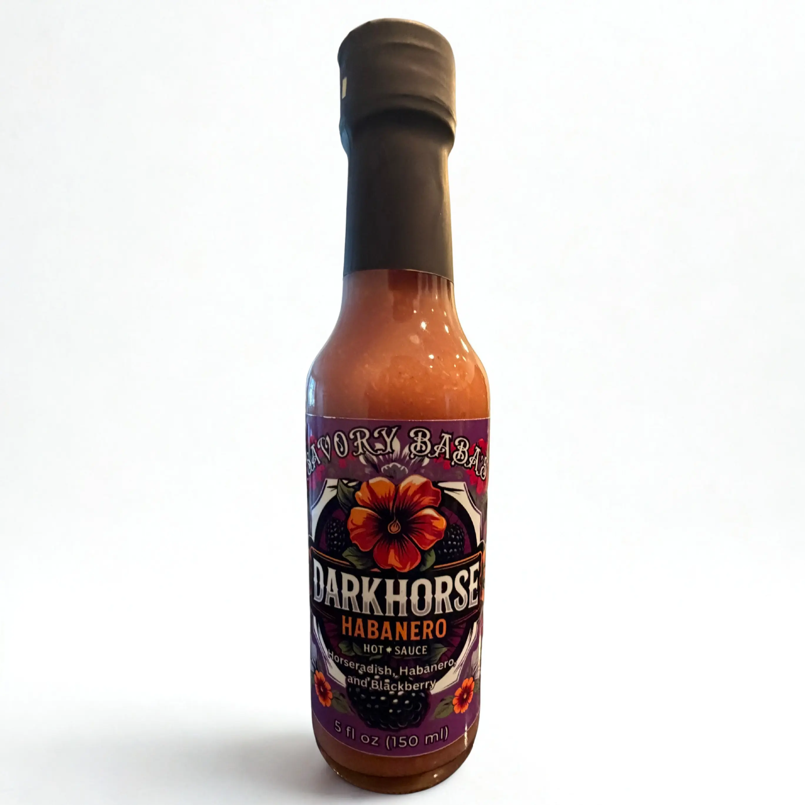 Savory Baba Darkhorse Habanero Hot Sauce 5 fl oz Intense Heat & Rich Fruity Flavor for Spicy Dishes