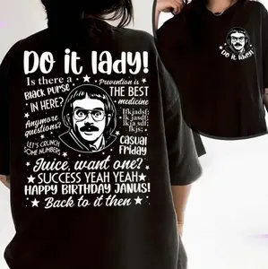 Vintage Do It Lady Chit Tour T-Shirt/Sweatshirt/Hoodie Retro Comedy Style Two Sided Funny Meme Graphic Shirt For Fans Of Parody Humor Casual Breathable Design
