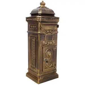 Hardware Mailboxs Mailboxes Residential The Court Large-Capacity Letter Box, Garden Floor Safety Mailbox, Outdoor Rainproof Postbox Statue ,color copper
