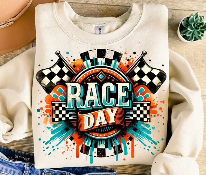 Race Day shirt, Game Day shirt, Retro Checkered Racing shirt, Race Season shirt