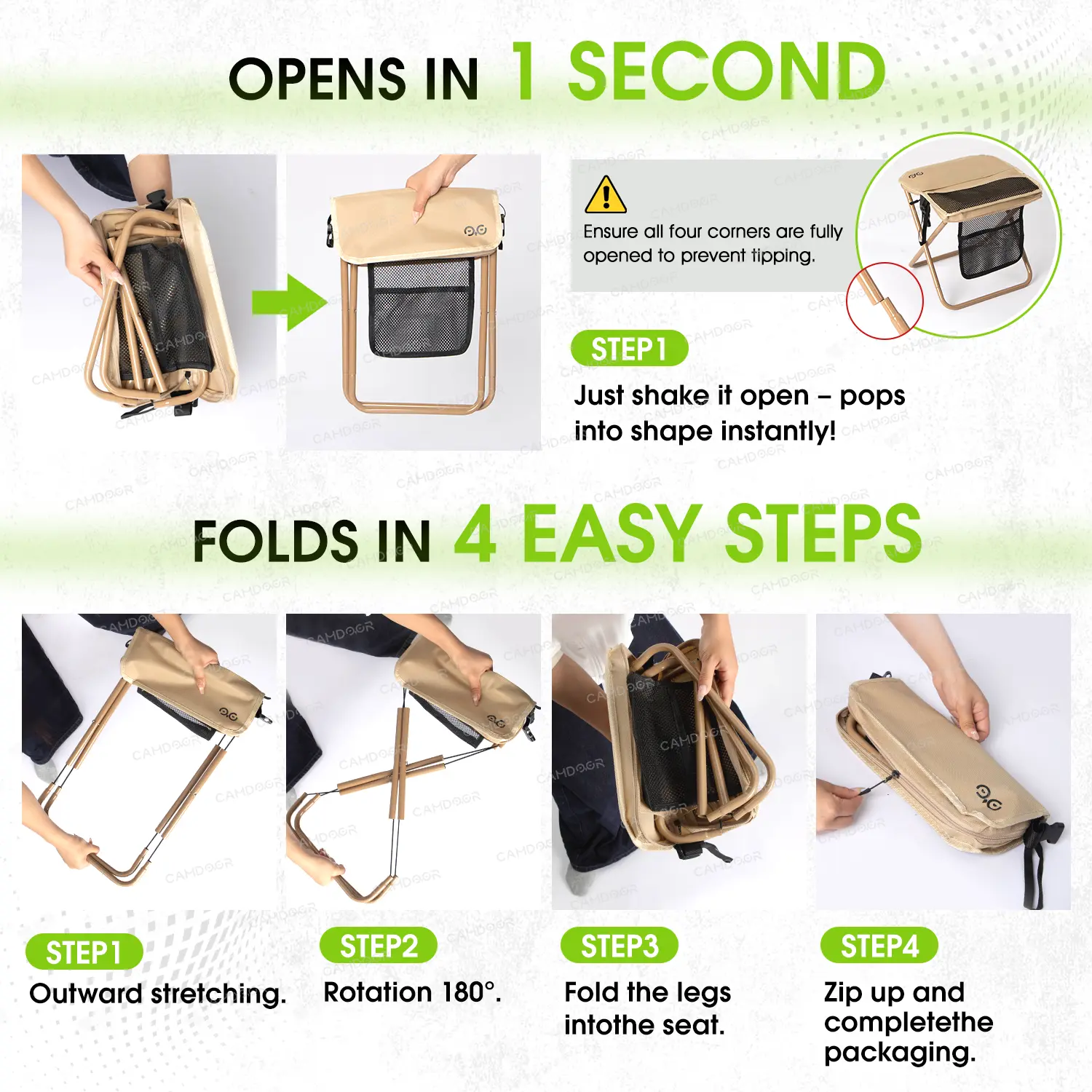 summervibes】Camdoor Upgraded Foldable Stool - Ultra Lightweight