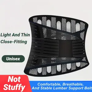 Adjustable Lower Back Brace - Breathable Mesh Posture Corrector Belt with Multiple Support Straps for Lower Back Support, Posture Improvement, Sports, Gym, and Long Hours of Office Sitting, Breathable Lumbar Brace, Work Back Brace
