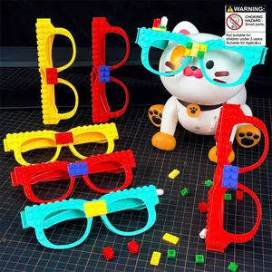Creative Building Block Glasses Set DIY Toy, Educational Fun Party Favors, Kids' Creative Photo Props, Birthday Gift, Unisex
