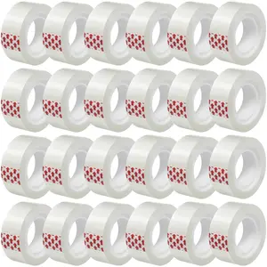 24 Rolls Transparent Tape Refills, Clear Tape, 3/4 x 800 Inches, Glossy Gift Wrapping Tapes for Dispenser, Office, School, Home