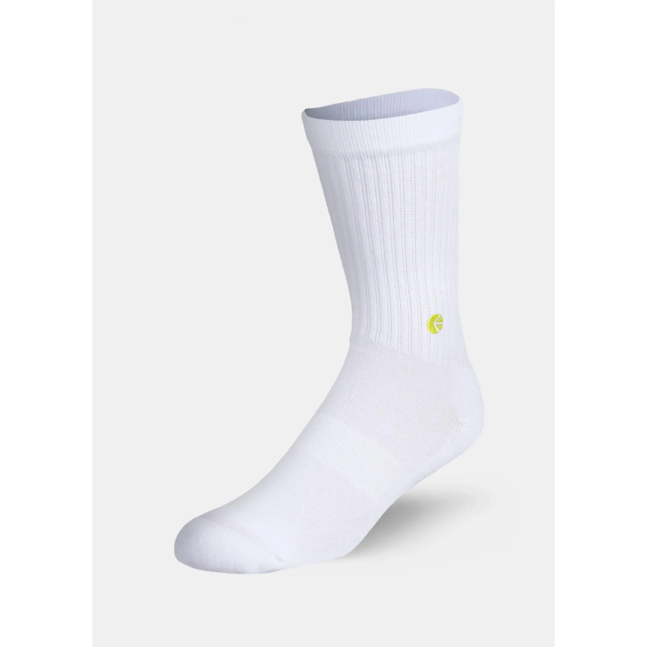 White - Yellow Logo - Ethika Logo - Yellow | Mens Crew Socks