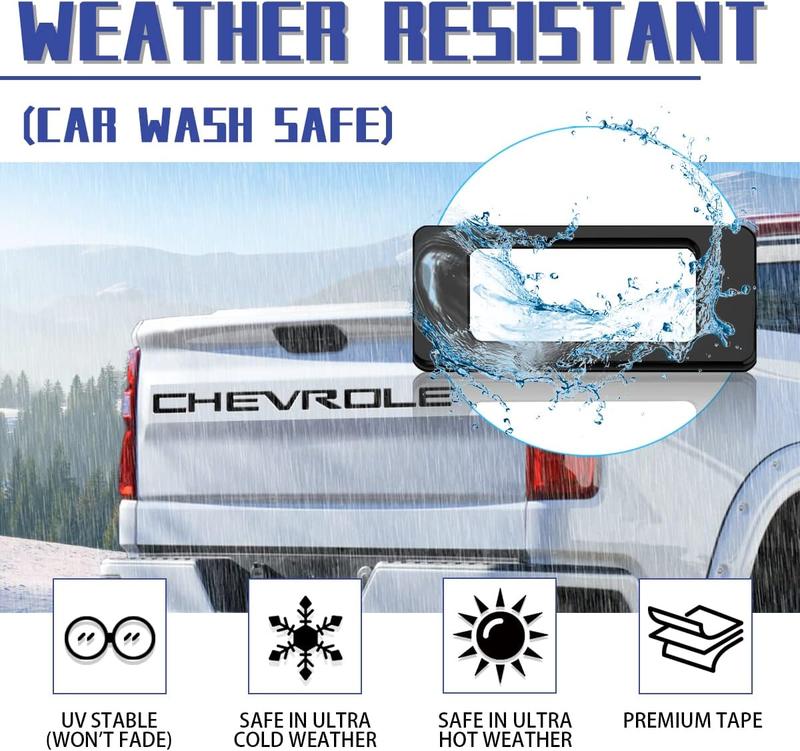 3D Tailgate Letters Decal for Chevy Silverado 1500/2500 2019 2020 2021 2022 2023 2024 2025, Raised ABS Plastic, Weatherproof 3M Adhesive, Easy Stick-On Truck Emblem for Pickup Enthusiasts