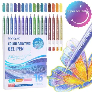 Super Shining Glitter Gel Pens, 16-Pack Colored Pens for Black and White Paper, 1.0 mm Tip, High-Capacity Ink Pens for Coloring, Writing, Drawing, Journaling, and Note-Taking
