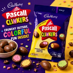 Cadbury Pascall Clinkers Creamy Milk Chocolate Candy Snack - Included Ice Pack in insulated package for Shipping