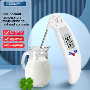 Food Thermometer Digital Display Foldable Model Special for Kitchen BBQ Fast and Accurate Temperature Measurement Device Convenient for Home Use Easy to Store Precise and Easy to Operate Temperature Measuring Tool