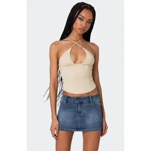 Edikted Women's Lou Crossover Beaded Corset