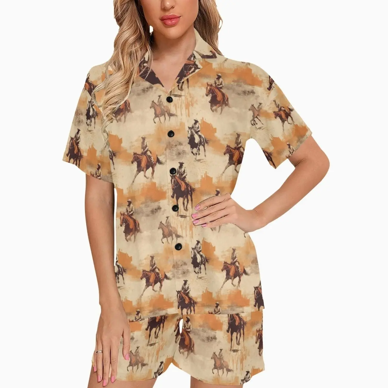 Baha Ranch Western Grunge Women's Western Pajama Set