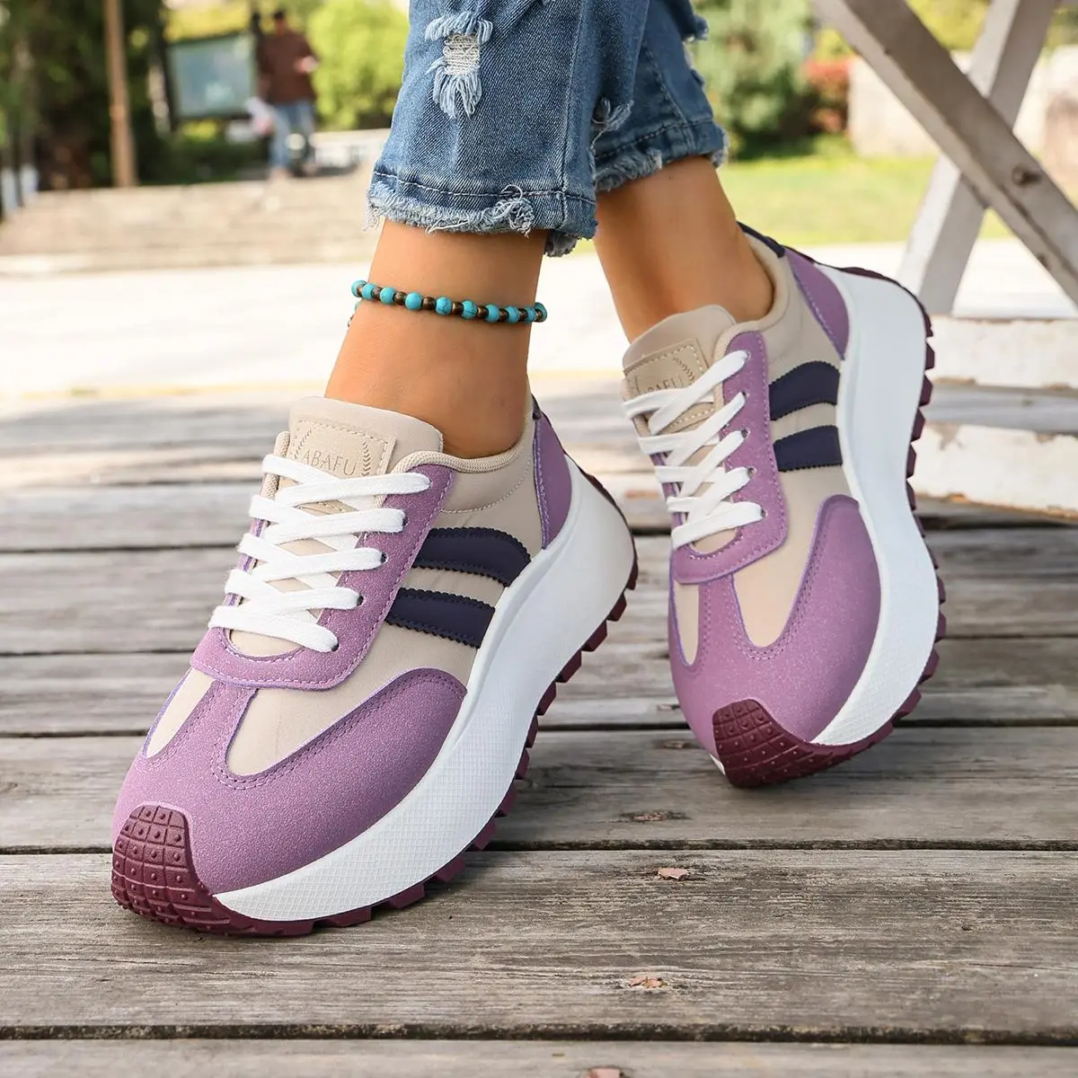 Women's Sporty Thick Sole Low-Top Shoes - breathable sports shoes, comfortable non-slip walking shoes, casual colorblock sneaker. fitness and tennis shoes, women's training sports shoes suitable for exercise and daily wear