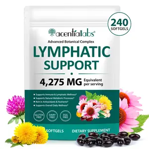 【NEW】Acentiallabs Lymphatic Drainage Softgels 240 Capsules - 21-in-1 Herbal Blend with Echinacea, Burdock Root, Red Clover & Turmeric for Natural Detox Support & Healthy Circulation*, Non-GMO, Gluten-Free, 4-Month Supply (240 Count)
