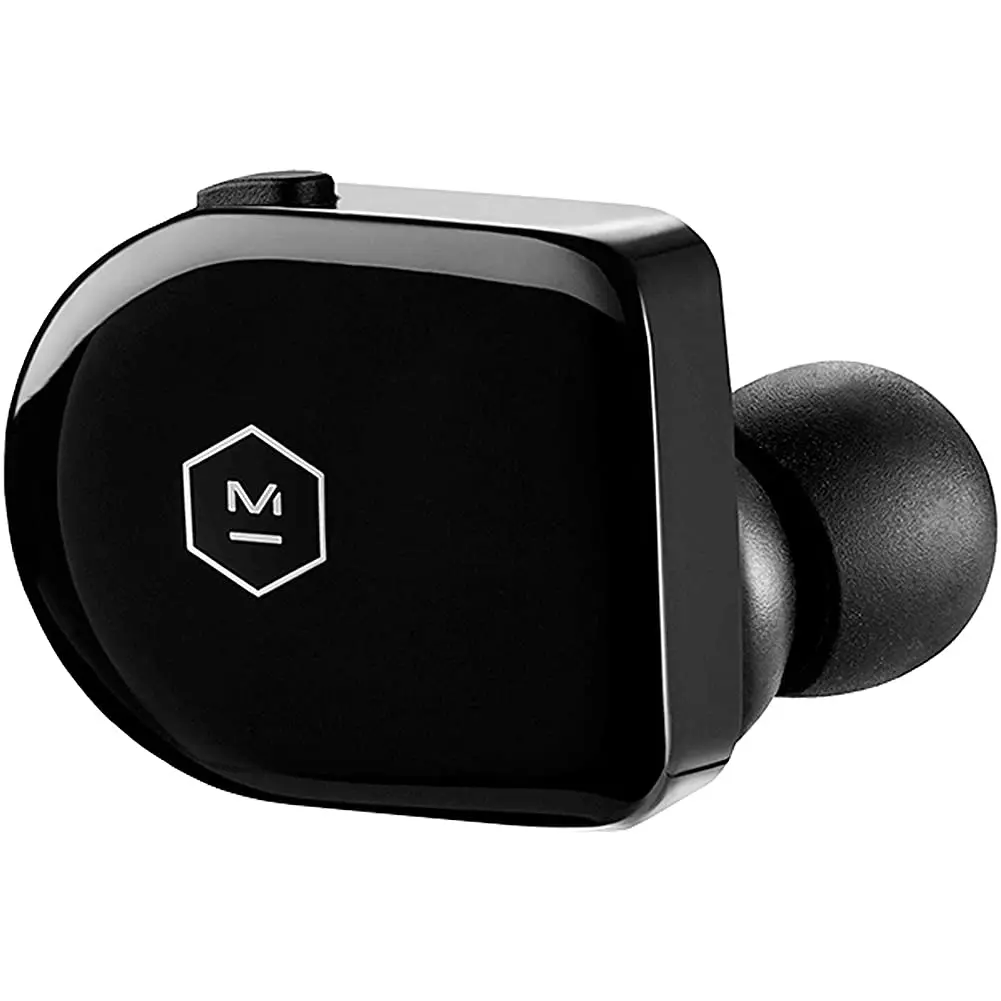Master & Dynamic MW07 True Wireless Bluetooth Earphones, Black MW07PB, Audio Device with Silicone Components, Custom Fit, Steel Accents, Fast Charging Functionality, Mobile