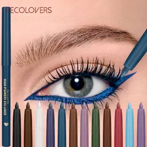 12pcs/set Colorful Waterproof Eyeliner, Eye Makeup Products, Convenient and Durable, Anti-smudge, Easy To Create Charming Eyes, Creates Various Makeup Looks, Eye Makeup Supplies
