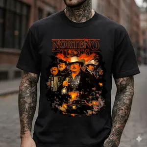 Norteno T-shirt, Cosas De Norteno Shirt, Norteno Things T-Shirt, Mexican Music Shirt, Casual Top for Men & Women, Full Size, Full Color.