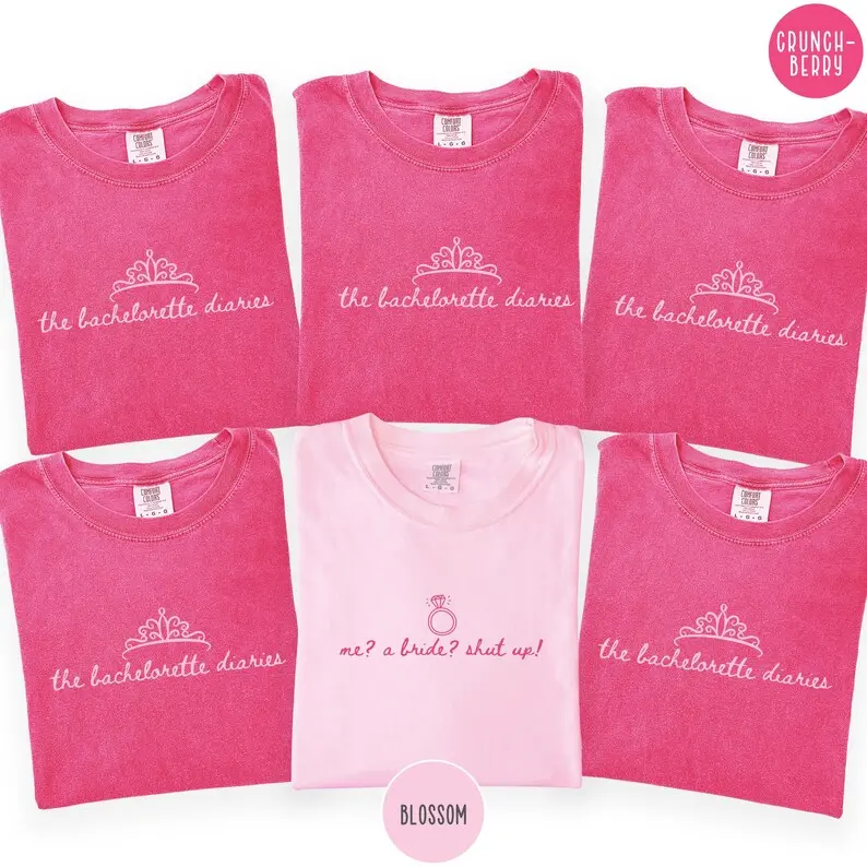 Comfort Colors Princess Bachelorette Diaries T-Shirt, Me A Bride Shut Up Group Bachelorette Party Shirt, Princess Bridal Party Outfit, Cute Bride Trible Gift