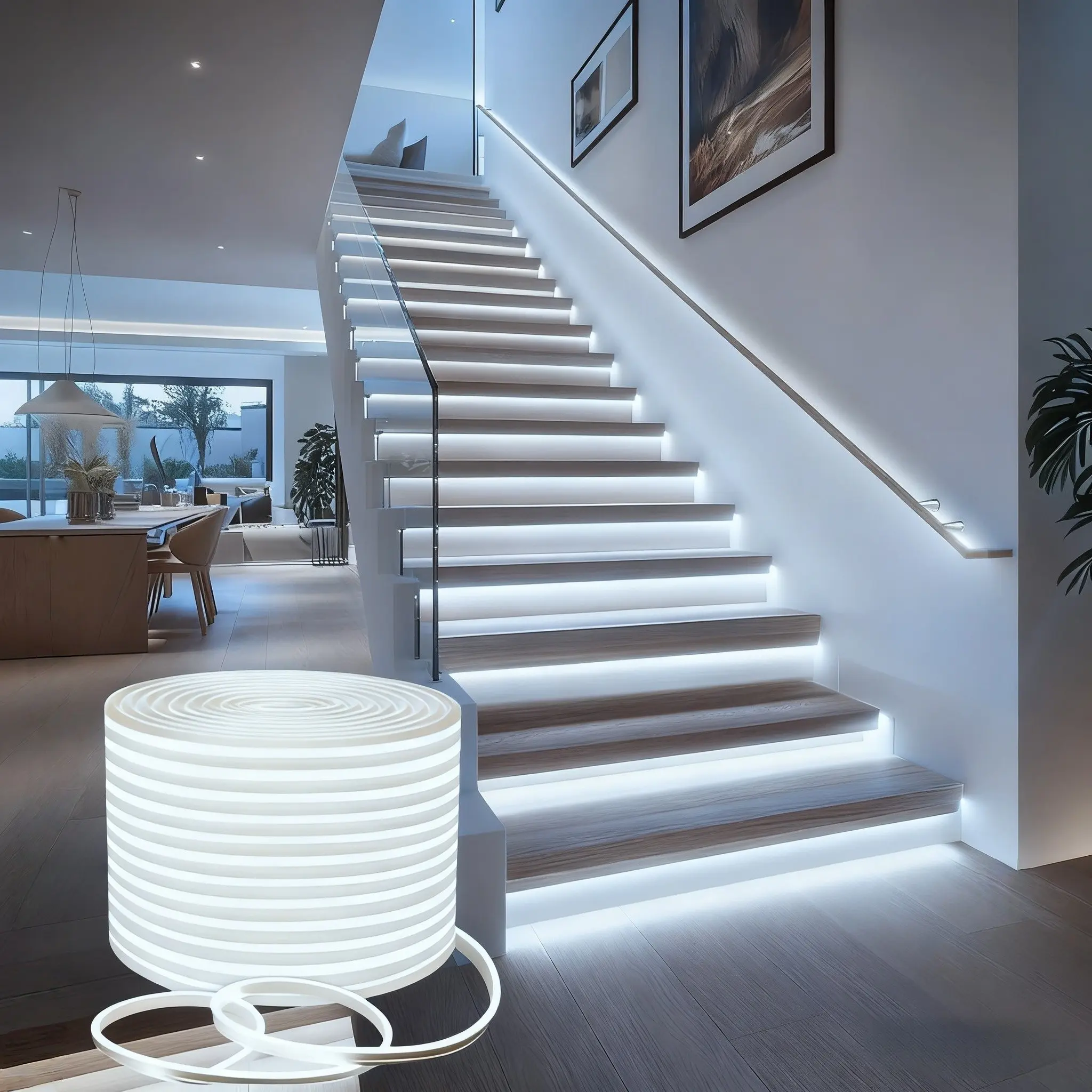 Battery-Powered Flexible Silicone LED Strip Light, Led Light Strips, Waterproof Adjustable Neon Rope, Ideal for Cabinets, Ceilings, Walls, Bedrooms, Kitchens, Battery Operated Led Light Strip, Waterproof Led Lights
