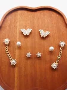Hollow Out Shoes with Butterfly Pearl Chain Star Decorative Buckle, Unique Design for Fashionable Footwear Accessories