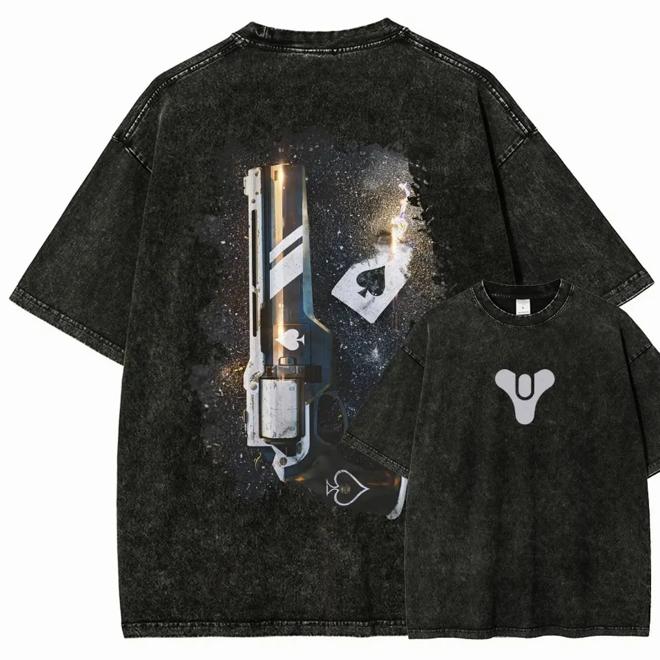 Destiny Washed T-Shirt, Unisex Vintage Graphic Tee, Oversized Gaming Streetwear Shirt, Casual Top, Christmas Gift for Destiny Fans 0ZN