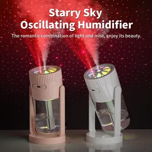 USB Humidifier with Starry Sky Projection Timer, Automatic Shutdown 6-8 Hours, Colorful Lighting, Ideal for Bedroom, Car, Office