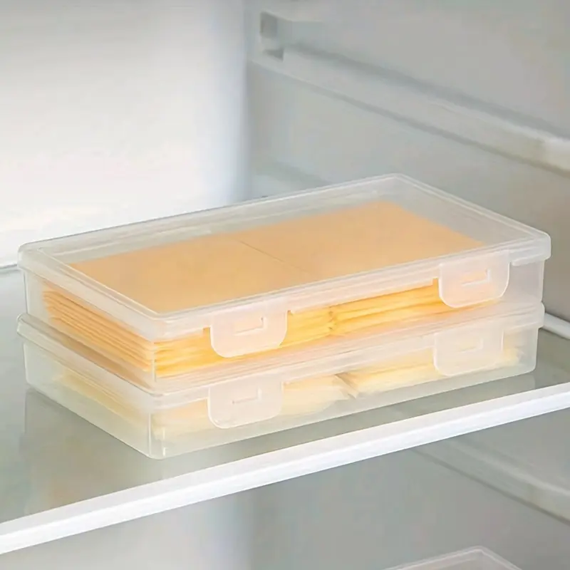 1pc, Butter Cheese Food Storage Box, Portable Refrigerator Fruit Vegetable Fresh-keeping Packaging Box, Transparent Clear Cheese Container, Home Kitchen Plastic Containers, Fridge Storage Container