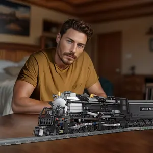 【Quick delivey】 1608pcs Steam Train Building Kit, Collectible Movie-Themed Model Locomotive Display Set with Track, ABS Plastic Construction Toy for Hobbyists and Gift, Train Toy