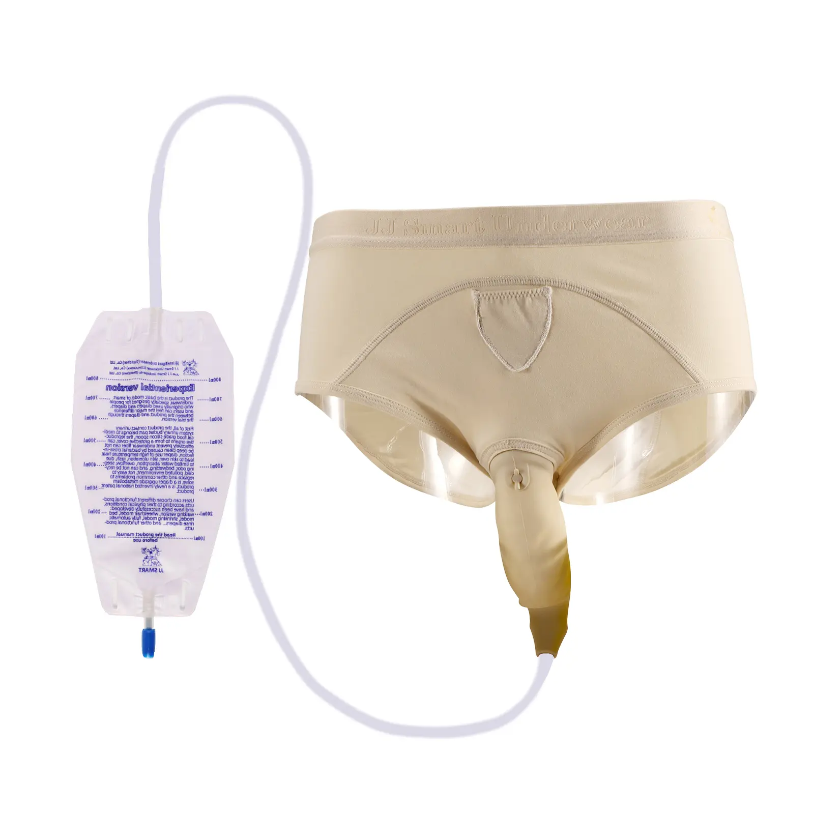 Portable and wearable women's urine collector including an 800ml urine bag with leak proof design and adjustable comfort strap suitable for daily use and travel for the elderly Yellow