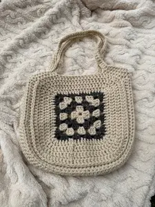 Crochet Granny Square Market Tote