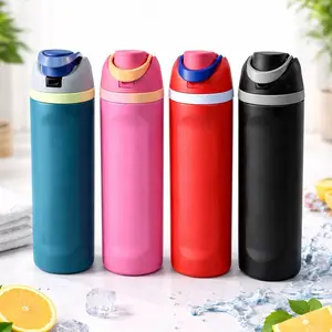 ''Vacuum Insulated Stainless Steel Water Bottle with straw– Durable Leakproof Travel Flask for Gym, Outdoor Sports & Work 24 OZ'' (Pack of 1)