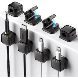 8 Pack Cord Organizer Holder,  Adhesive Desk  Management  Easy Open,Organize Phone  Cords Wire Holder Organizer Neatly for ,Office,,Desk,Nightstand