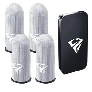 2 Pairs Anti-Sweat Gaming Console Finger Sleeves with Storage Box, Touchscreen Sensitive Non-Slip Grip Fingertip Covers, Reusable Android Phone Game Accessories, Smartphone