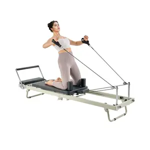 VEVOR Foldable Pilates Reformer, Pilates Workout Machine for Home Gym Studio Use, Pilates Bed with Dual Resistance- Spring Cord, Reformer Set for Advanced Users and Beginners, Up to 400 LBS