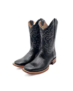 Cowboy Boot Black Lizard