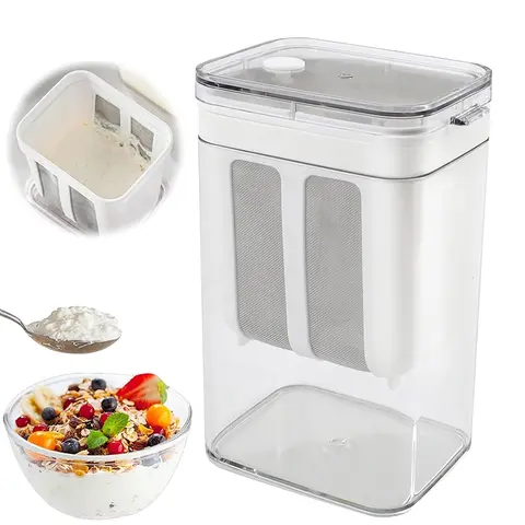 Greek Yogurt Strainer Separator larger capacity- Yogurt Filter for Whey Separation, Suitable for Juice & Yogurt Milk, Kefir, Tofu, Cheese (White), Home Kitchen, BPA Free.
