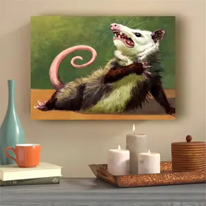 1 Piece Wooden Frame Canvas Poster - Christmas Koala and Wreath Theme, Fun Animal Art for Living Room and Bedroom Decoration, Vintage/Modern Style, Indoor Wall Hanging Illustration, Perfect for Home Office or Bar Decoration, Cute Room Decor