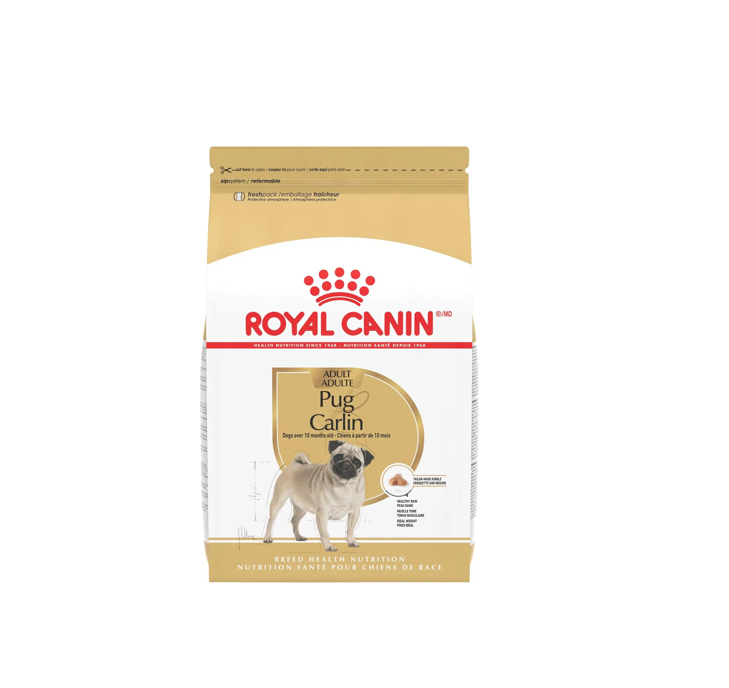 Royal Canin Breed Health Nutrition Pug Adult Dry Dog Food, 10 lb Bag