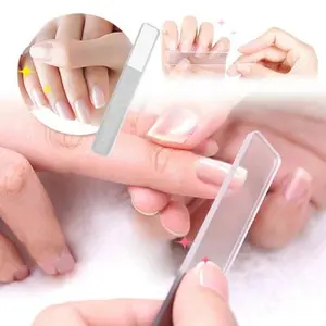 Premium Crystal Polish Glass Nail Files Manicure Set, Upgrade Nail Buffers, Nano Glass Nail Shiner, Professional Pedicure Files - Best Glass Nail Files for Natural Nails, 9cm, 2 Pack - Clear