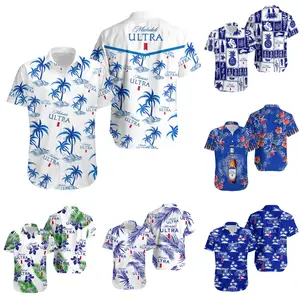 Tropical summer Hawaiian shirt, Button-up shirt, Patriotic apparel, Funny men's fashion