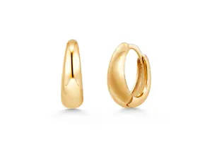 Chunky Hoop Earrings, Ethnic Statement Hoop Earrings, Plain Brass hoop Earrings, Boho Hoop Earrings, Gold Plated Hoop Earrings, 14k Gold Plated Brass Hoop Earrings