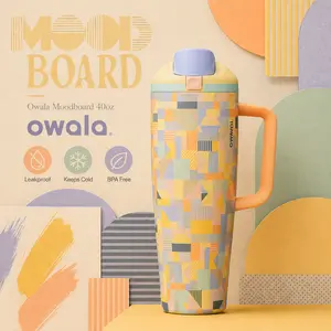 Owala FreeSip 40oz "Mood Board" Water Bottle Limited Edition Leak-Proof Insulated Stainless Steel Tumbler Tiktok Viral